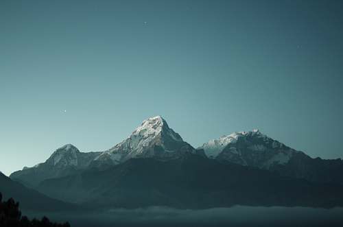 mountain range snowy mountain nature